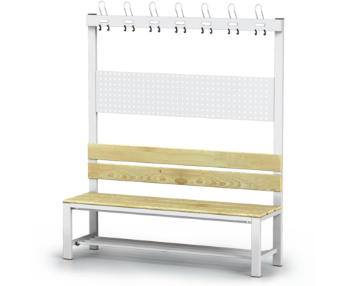 Benches with backrest and racks, spruce sticks -  with a reclining grate 1800 x 1500 x 430